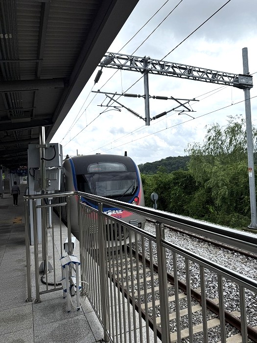 臨津江駅、電車に間に合った！