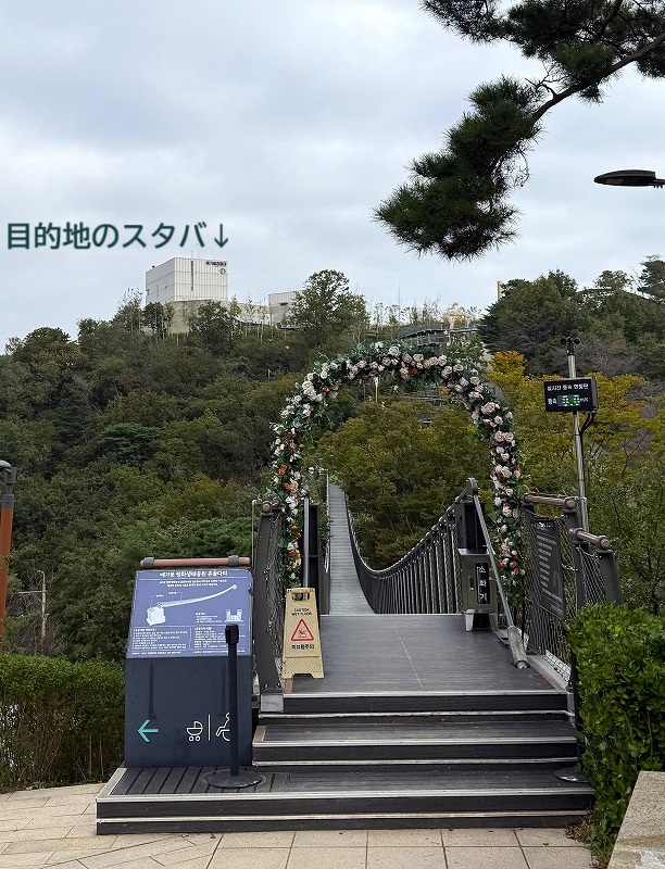 吊り橋を渡ります