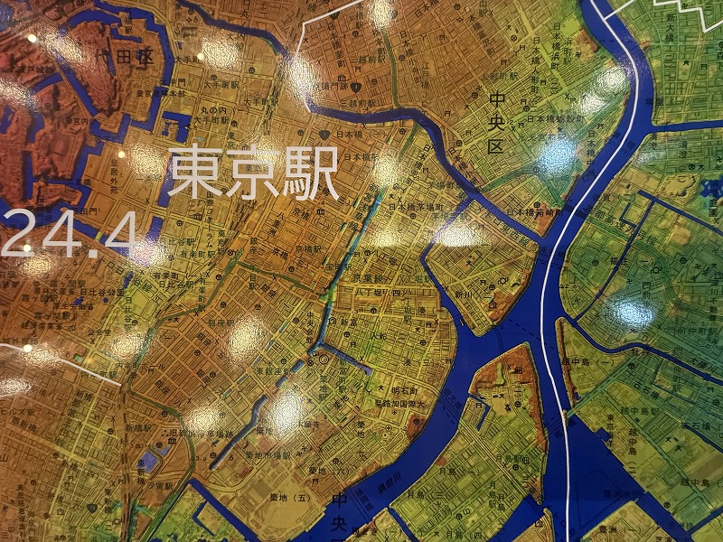 東京駅周辺 土地の高低