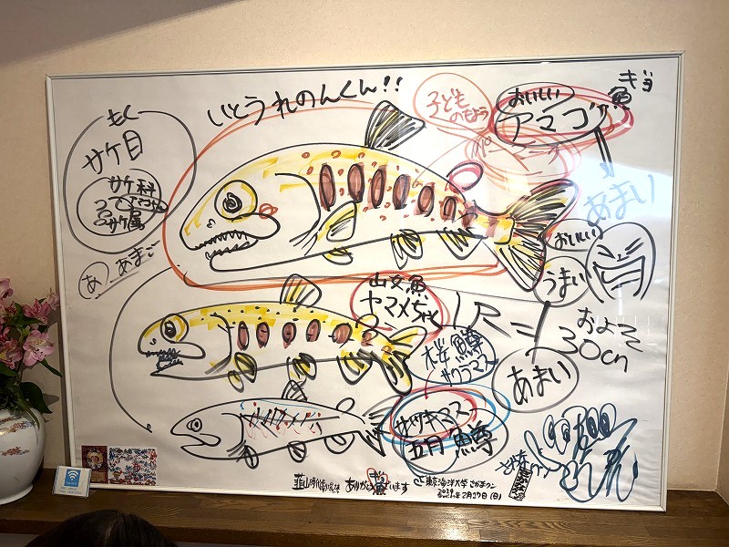 さかなクン直筆のあまご解説！！